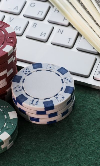 Poker game with a lot of dollars on the table